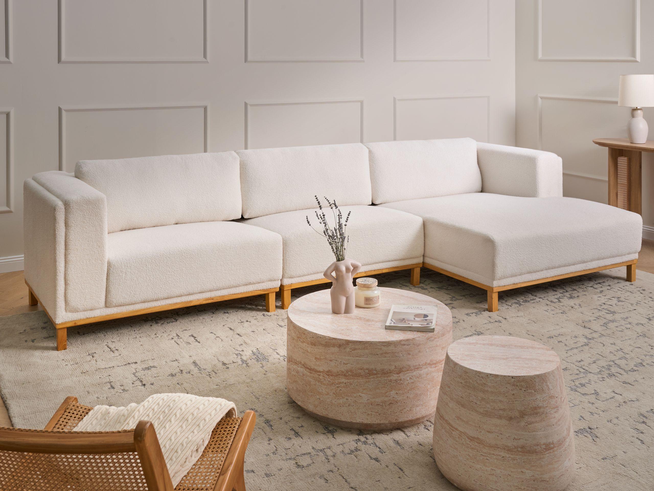 Beliani Ecksofa aus Bouclé Klassisch VENG  