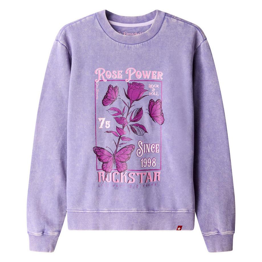 Joe Browns Felpa con Effetto Acid-Wash e Stampa Rockstar  