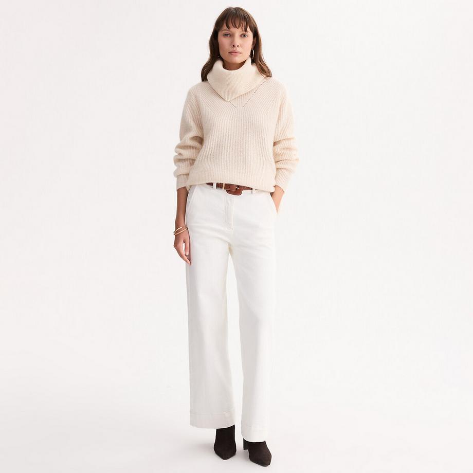 La Redoute Collections Langarm Pullover mit Wasserfallkragen  