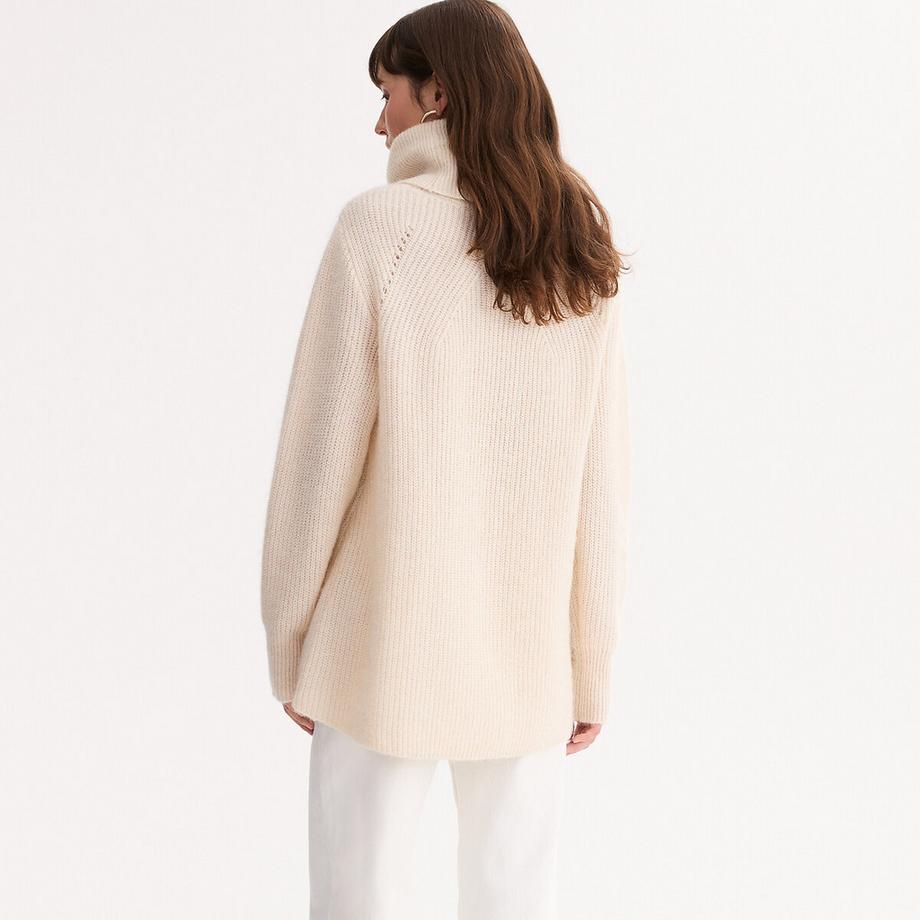 La Redoute Collections Langarm Pullover mit Wasserfallkragen  