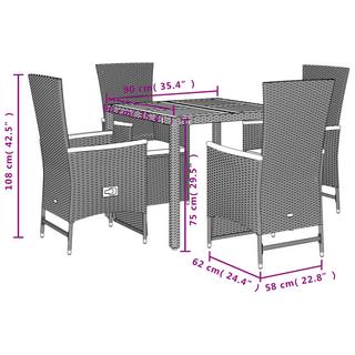 VidaXL Garten essgruppe poly-rattan  