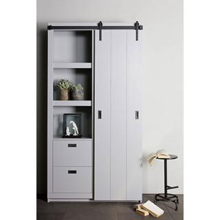 mutoni Armoire coulissante Barn pin scié gris béton (FSC)  