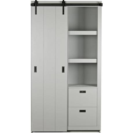 mutoni Armoire coulissante Barn pin scié gris béton (FSC)  