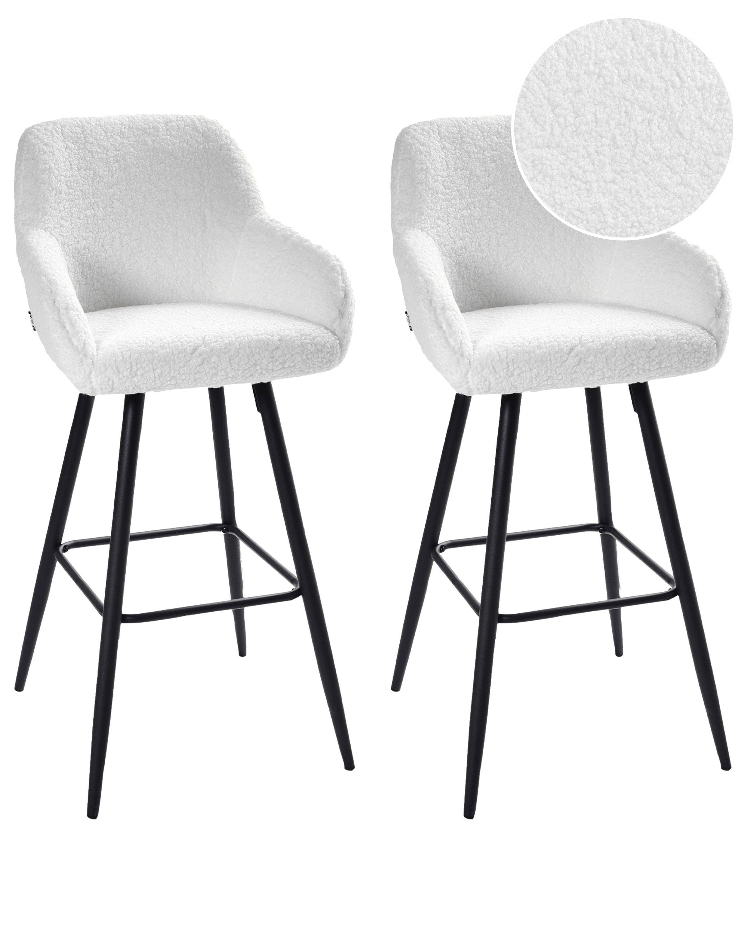 Beliani Lot de 2 chaises de bar en Bouclé Moderne CASMALIA  