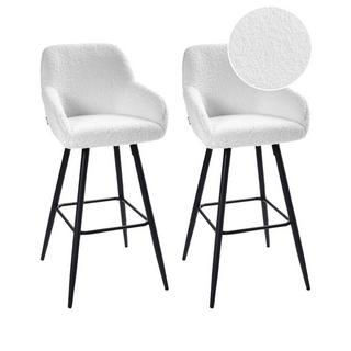 Beliani Lot de 2 chaises de bar en Bouclé Moderne CASMALIA  