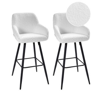 Lot de 2 chaises de bar en Bouclé Moderne CASMALIA