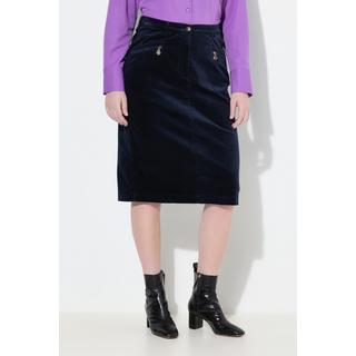 Ulla Popken Mony Samtrock Reissverschlusstaschen Komfortbund  