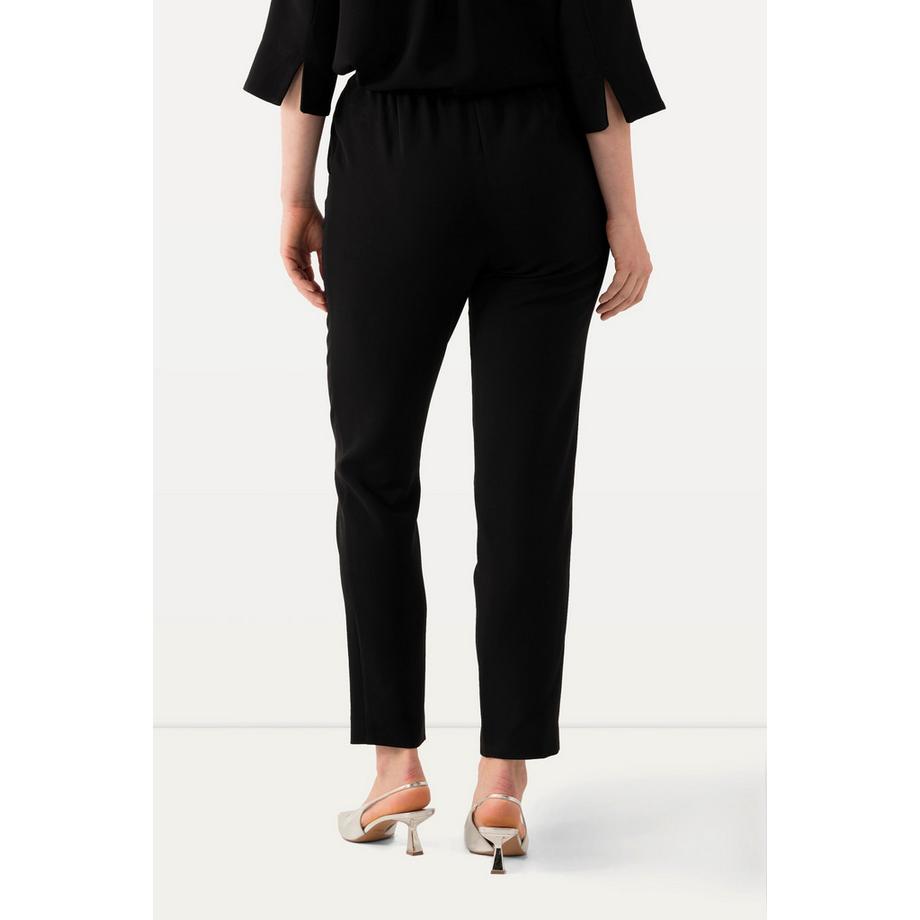 Ulla Popken Pantaloni di acetato taglio gamba aderente cintura comoda  