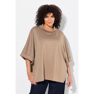 Ulla Popken  Sweat-Poncho, Oversized, Stehkragen, Halbarm, Modalmix 