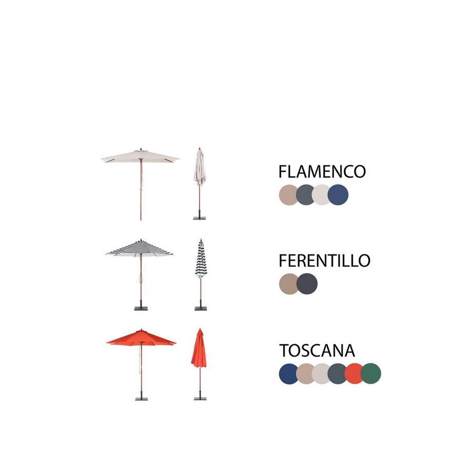 Beliani Gartentisch Set mit Schirm aus Akazienholz Rustikal AGELLO  