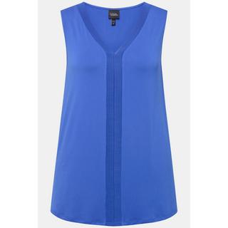 Ulla Popken Ärmelloses A-Linien Top V-Ausschnitt Strickblende  