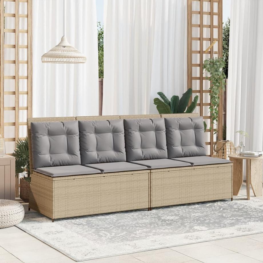 VidaXL Verstellbare gartenbank poly-rattan  