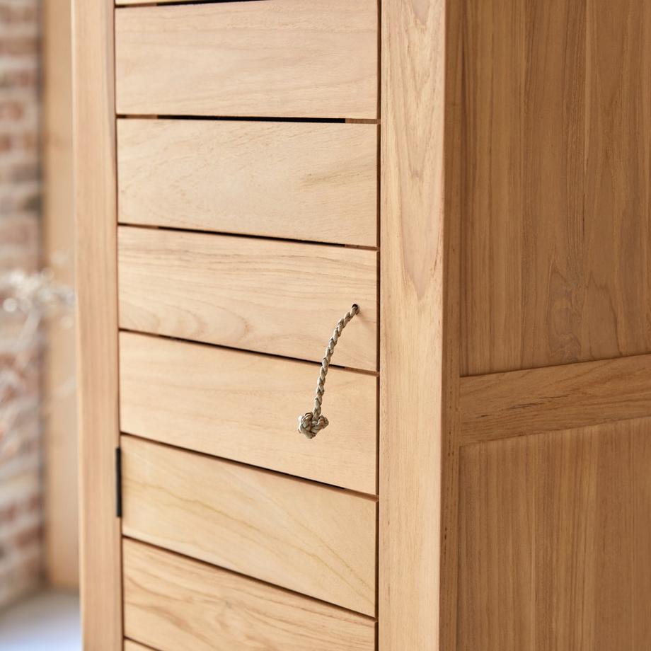 Tikamoon Bad-Hochschrank aus massivem Teakholz Minimalys  