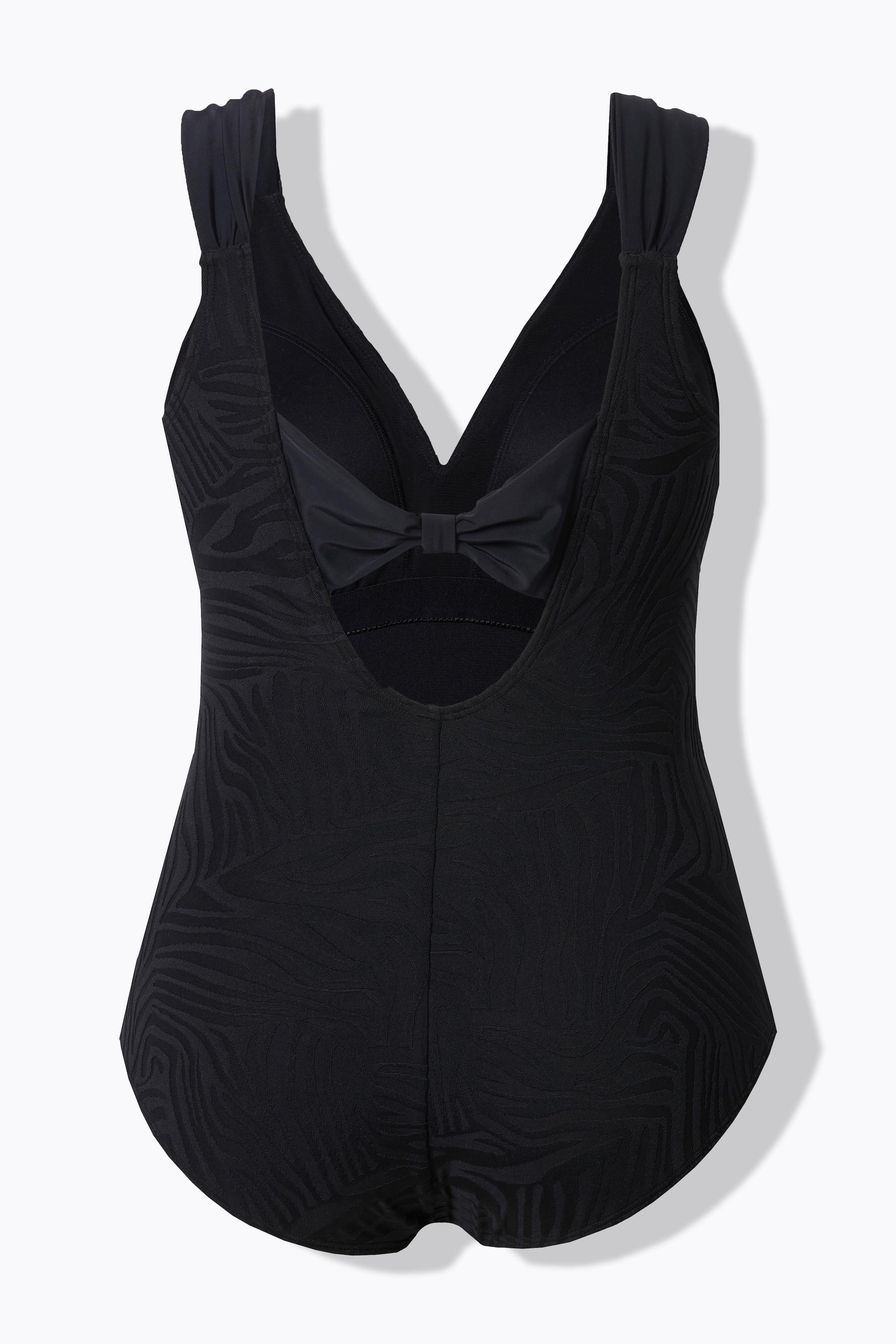 Ulla Popken Maillot de bain Nœud Texture Tigre Bonnets Souples Larges Bretelles  