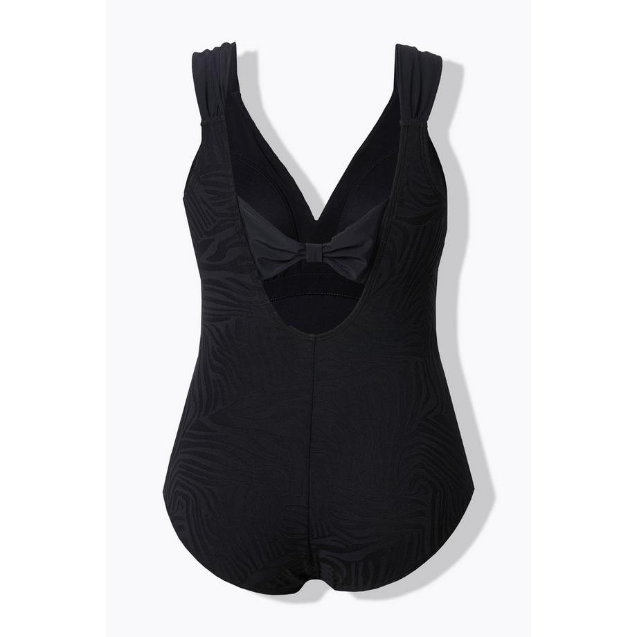 Ulla Popken Costume da bagno Fiocco Texture Tigre Coppe Morbide Spalline Larghe  