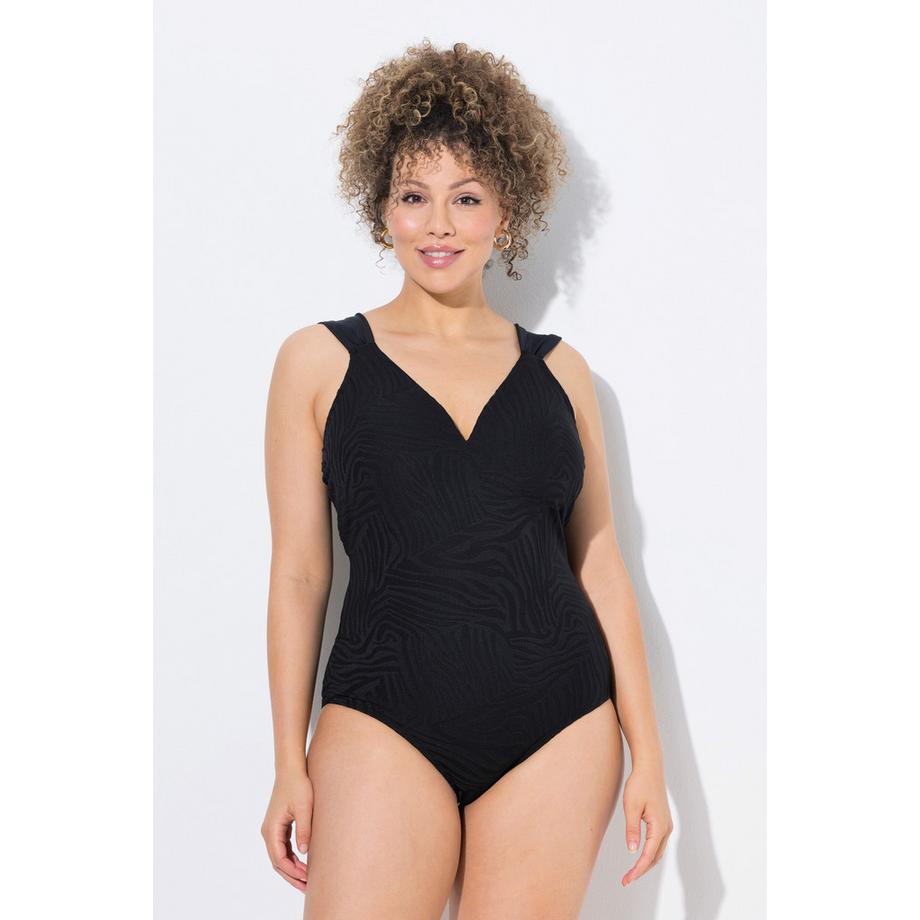 Ulla Popken Costume da bagno Fiocco Texture Tigre Coppe Morbide Spalline Larghe  