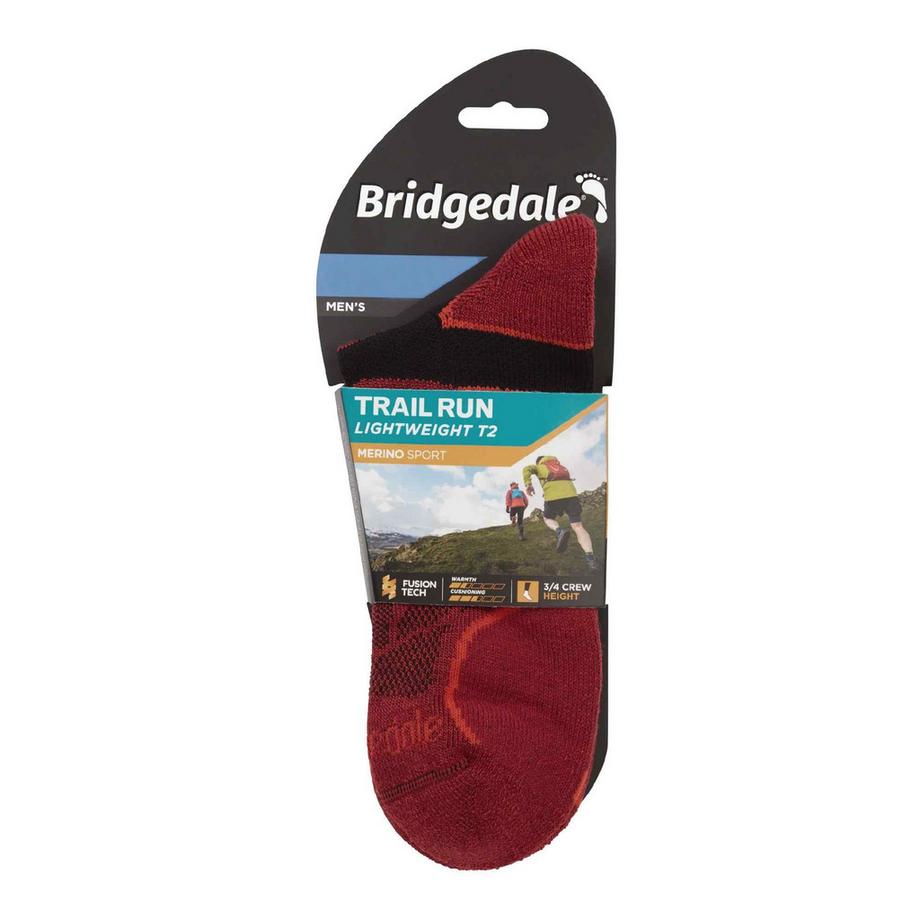 Bridgedale  Leichte Trail Running Sport 3/4 Crew Socken Aus T2 Merinowolle 