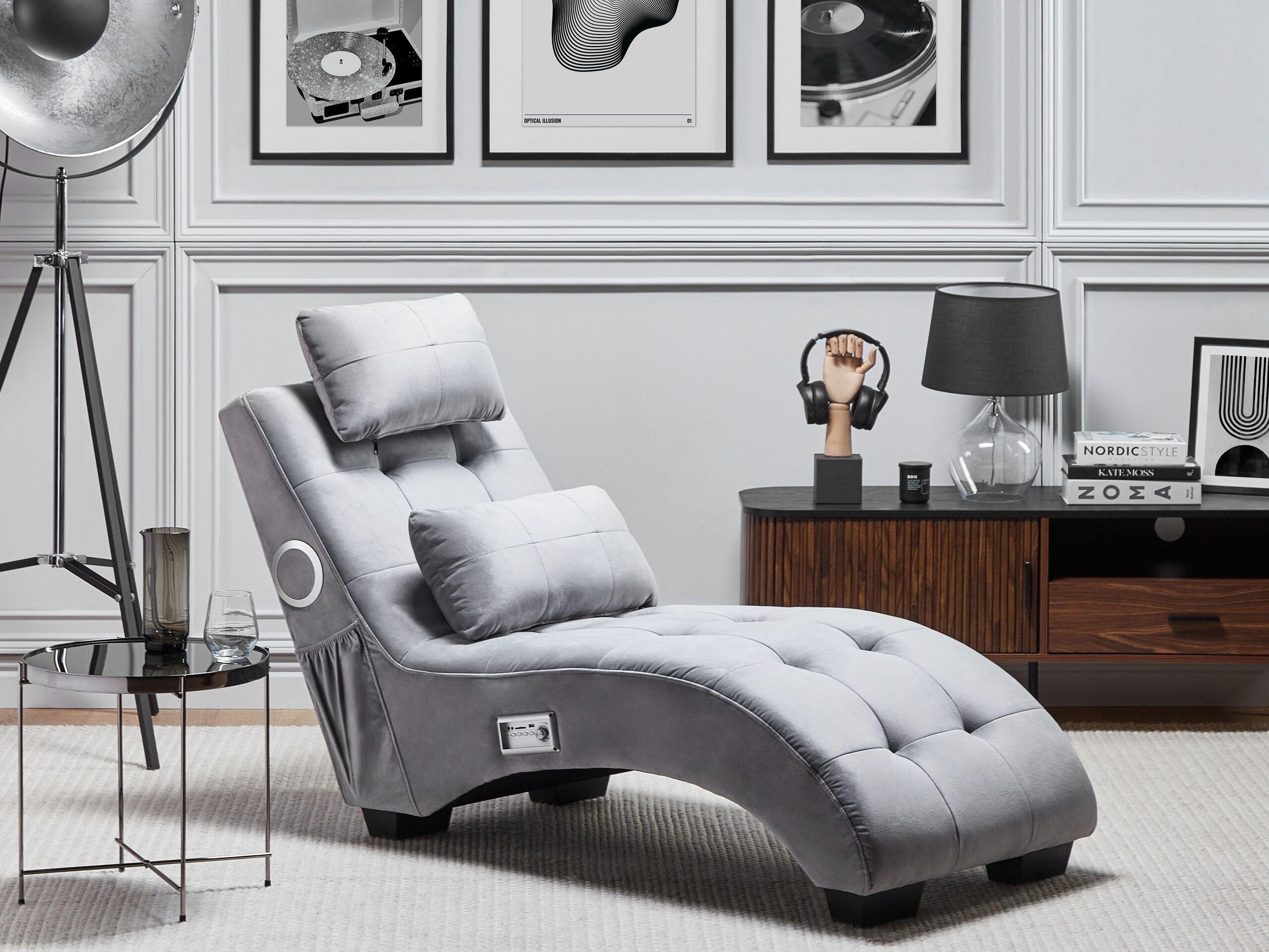 Beliani Chaise longue en Velours Moderne SIMORRE  