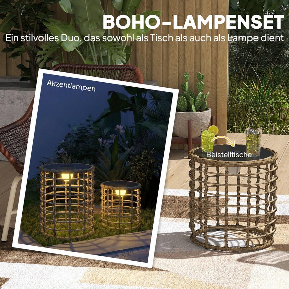 Outsunny Lampe en rotin  