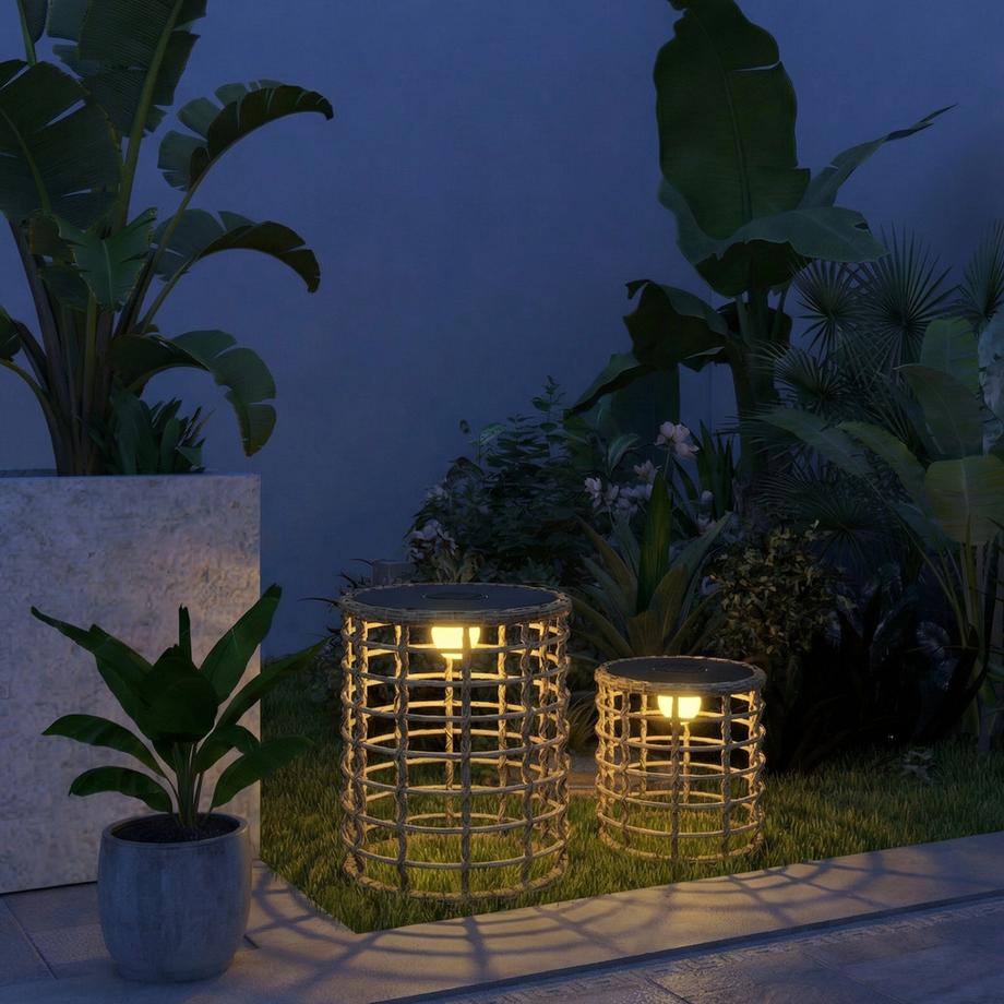 Outsunny Lampe en rotin  