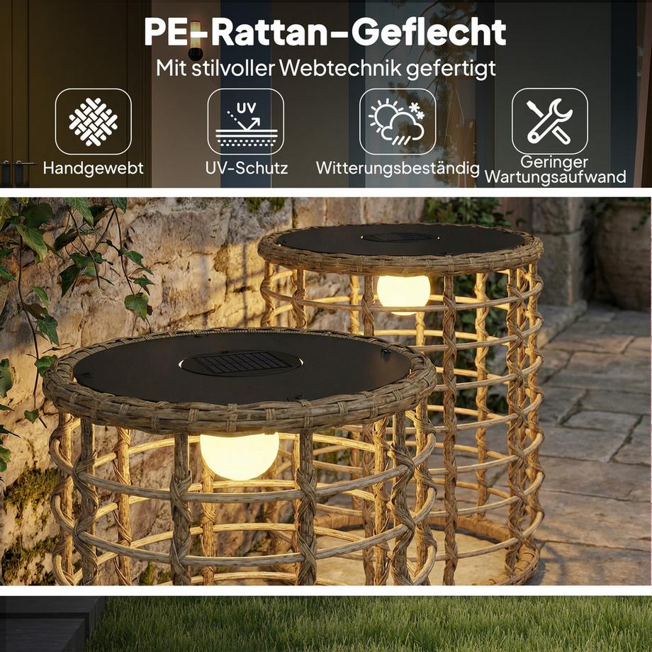 Outsunny Lampe en rotin  