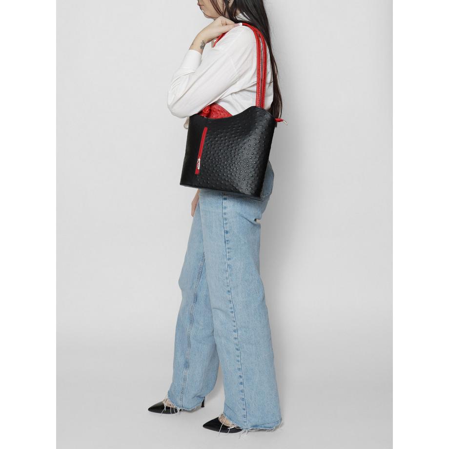 Gave Lux Sac à dos convertible en cuir imprimé autruche  