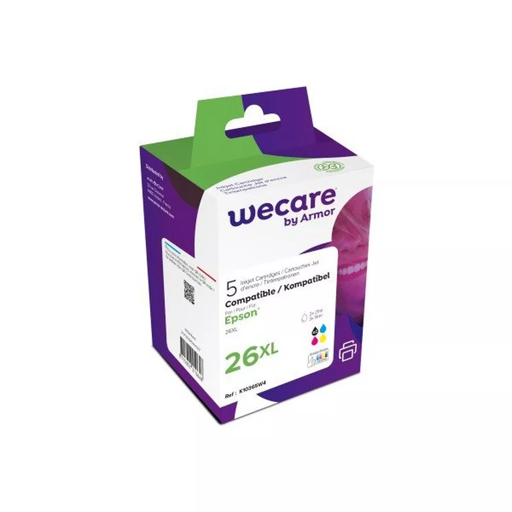 wecare -  Multipack new built CMYBK T261640WE z.Epson XP700/800 2x 21/3x14ml, One Size