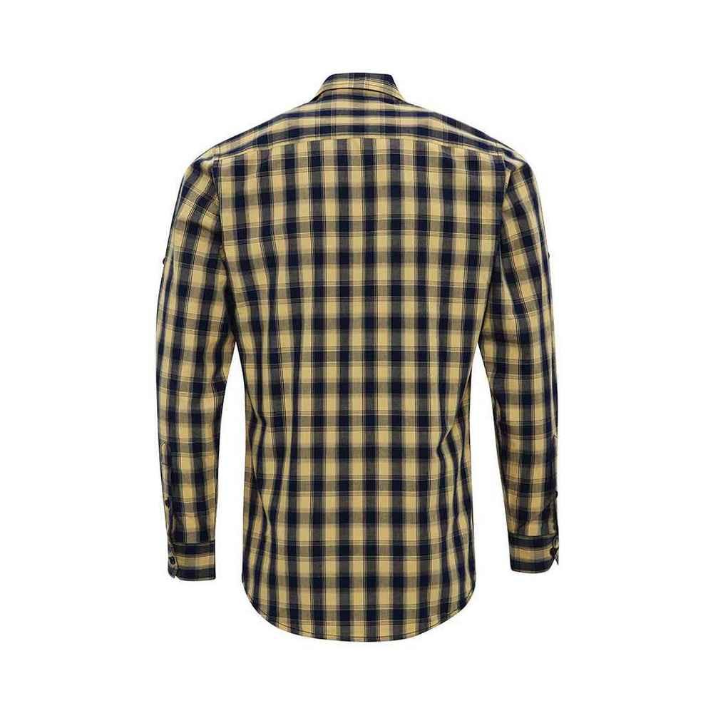 PREMIER Mulligan Langarm Kariertes Button Down Hemd  