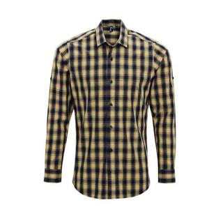 PREMIER Mulligan Langarm Kariertes Button Down Hemd  