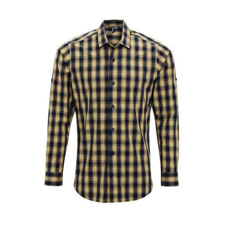 PREMIER Mulligan Langarm Kariertes Button Down Hemd  
