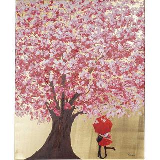 KARE Design Bild Touched Flower Couple Gold Pink 100x80cm  