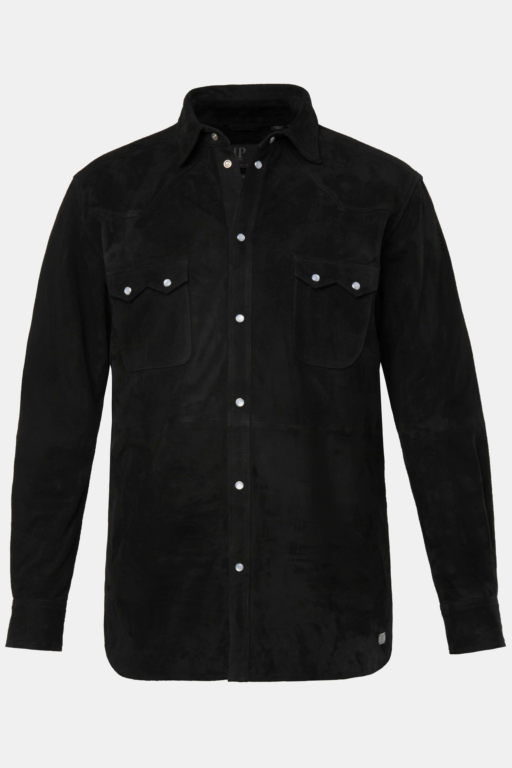 JP1880  Chemise en daim manches longues et col Kent, style cowboy, coupe Modern Fit - jusqu'au 7&nbsp;XL 