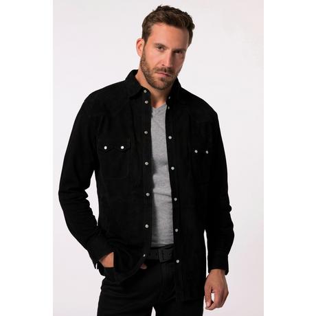 JP1880  Lederhemd, Langarm, Cowboy-Style, Kentkragen, Modern Fit, bis 7 XL 