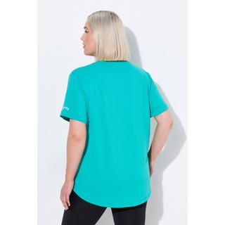 Ulla Popken  T-shirt technique à col rond et manches courtes, matières recyclées, protection UV 50+ 