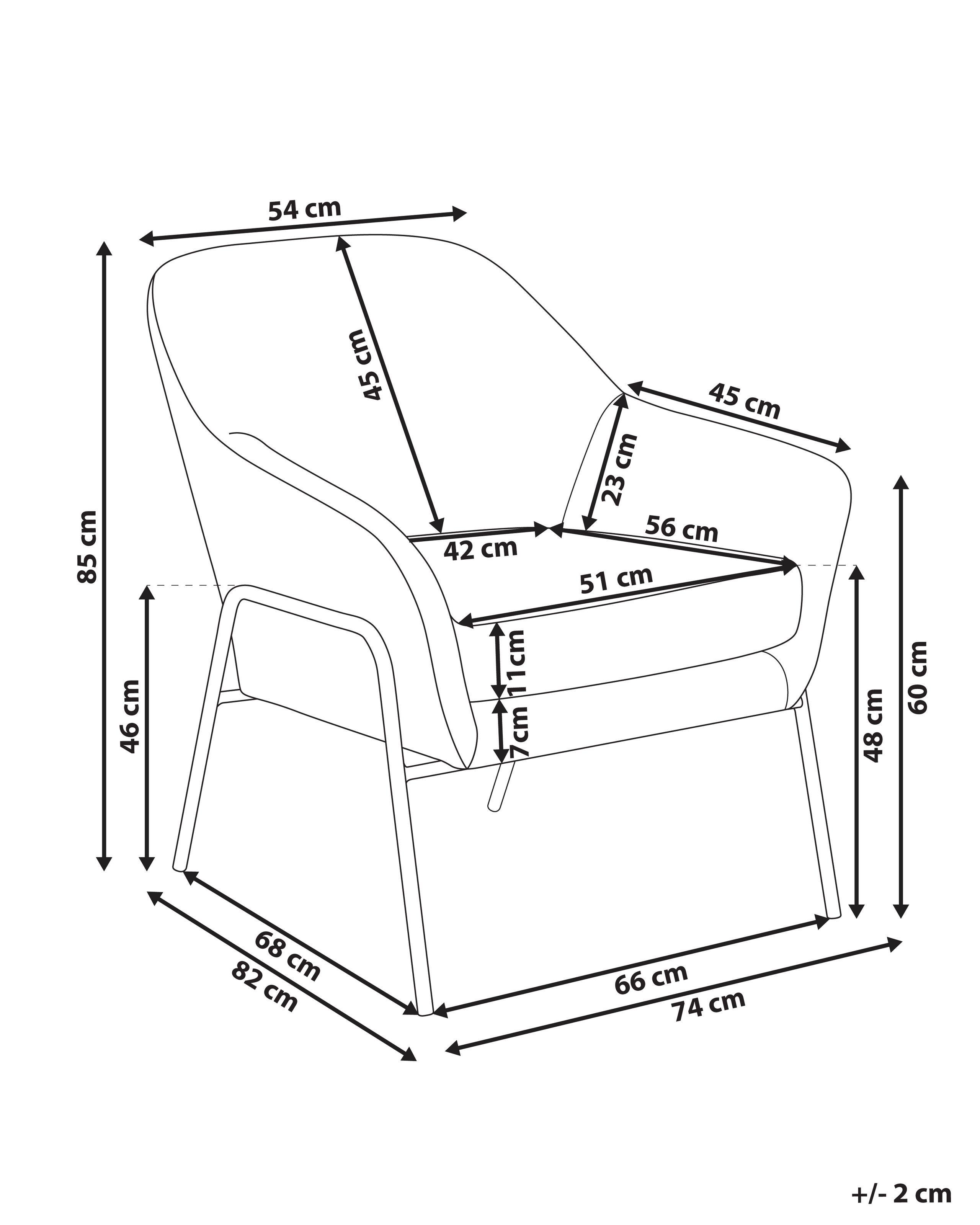 Beliani Fauteuil en Tissu Rétro VEDDIGE  