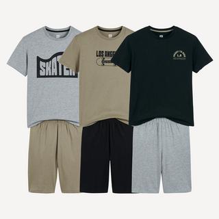 La Redoute Collections  Lot de 3 pyjashorts coton à message 