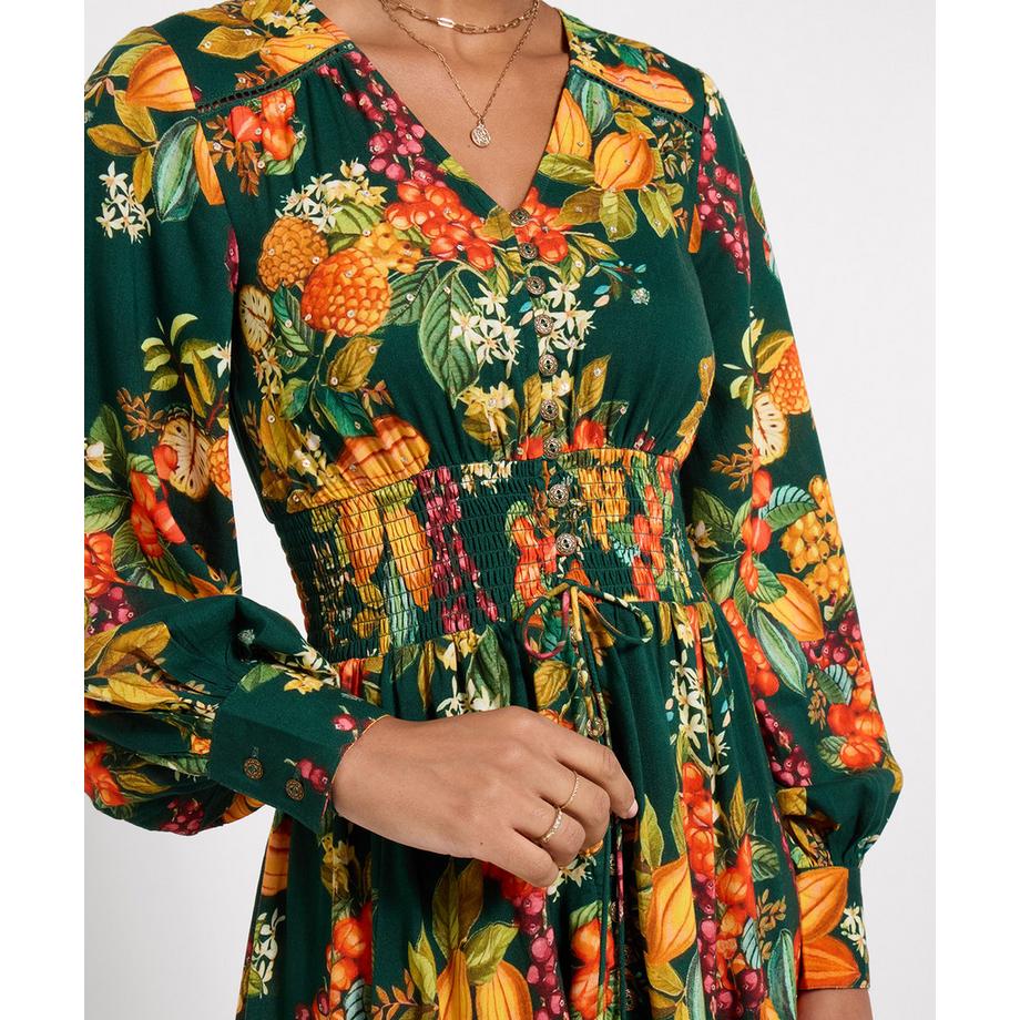 Joe Browns  Robe Longue à Manches Longues Imprimé Fruits Selena 