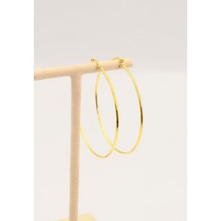 MUAU Schmuck  Creolen Gelbgold 750 Runddraht 50mm 