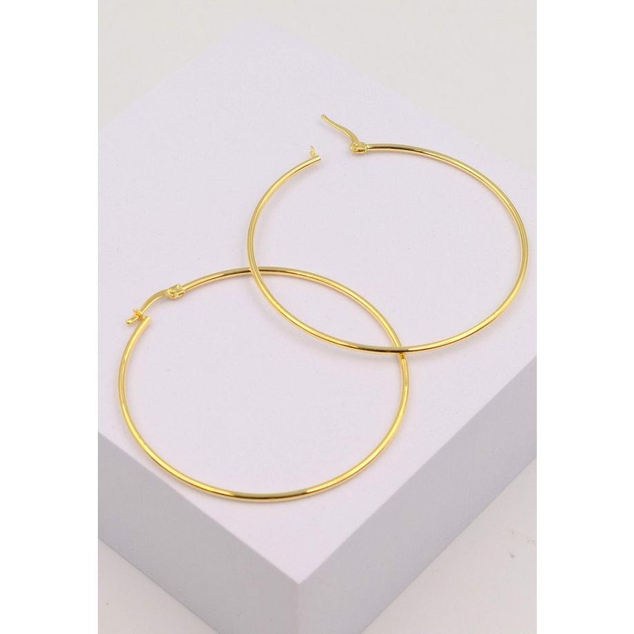 MUAU Schmuck  Creolen Gelbgold 750 Runddraht 50mm 