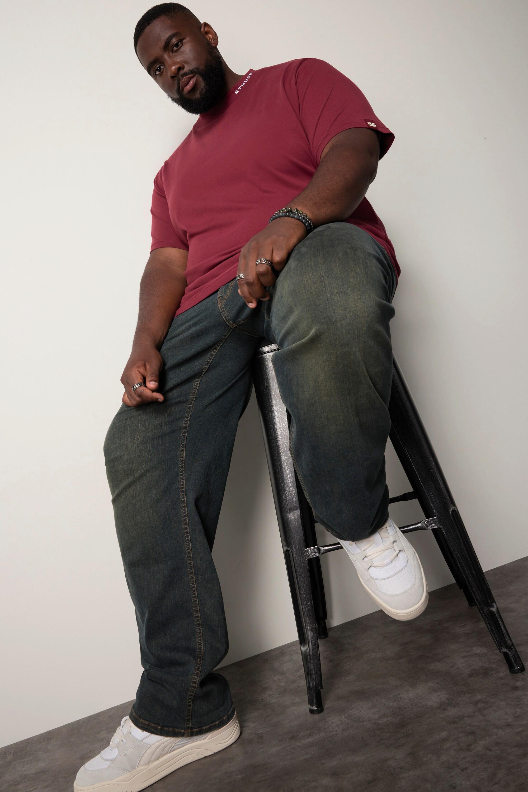 Sthuge Halbarm Stehkragen T-Shirt  