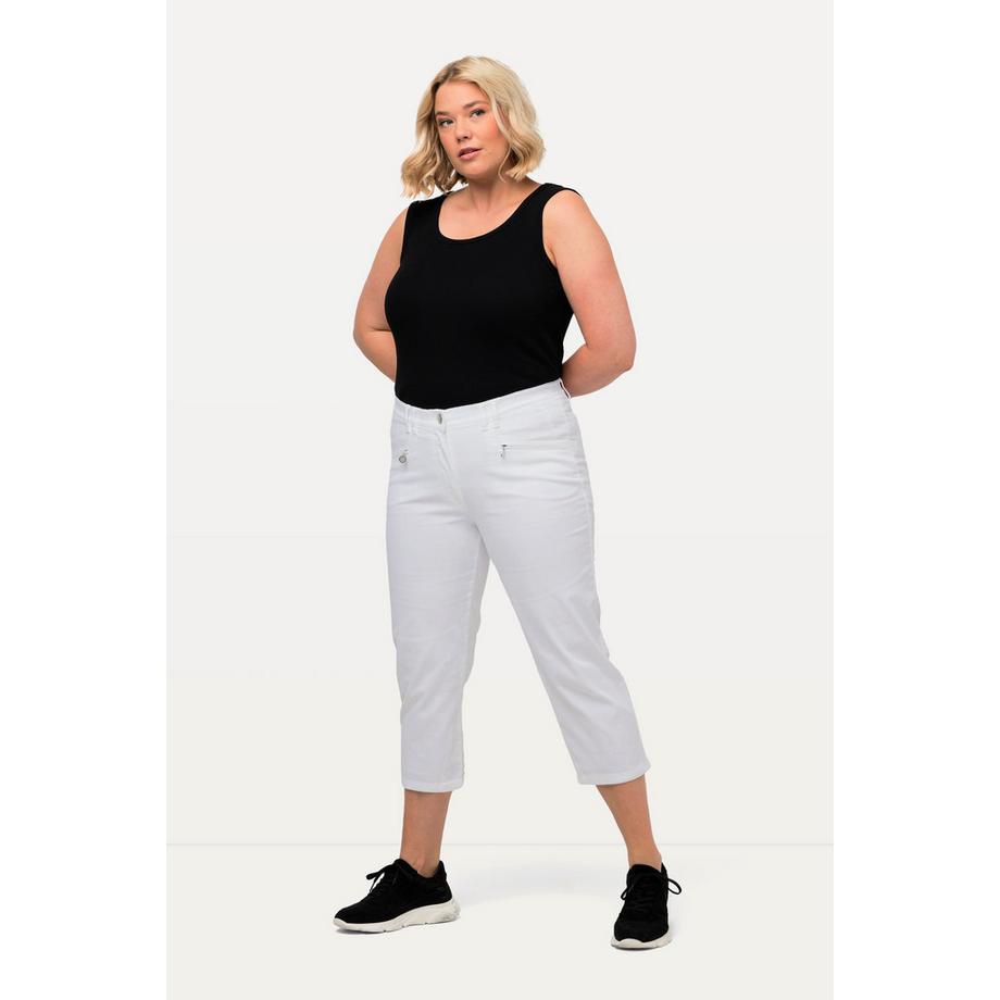 Ulla Popken Mony Pantalon Longueur Mollet Stretch Poches Zippées  