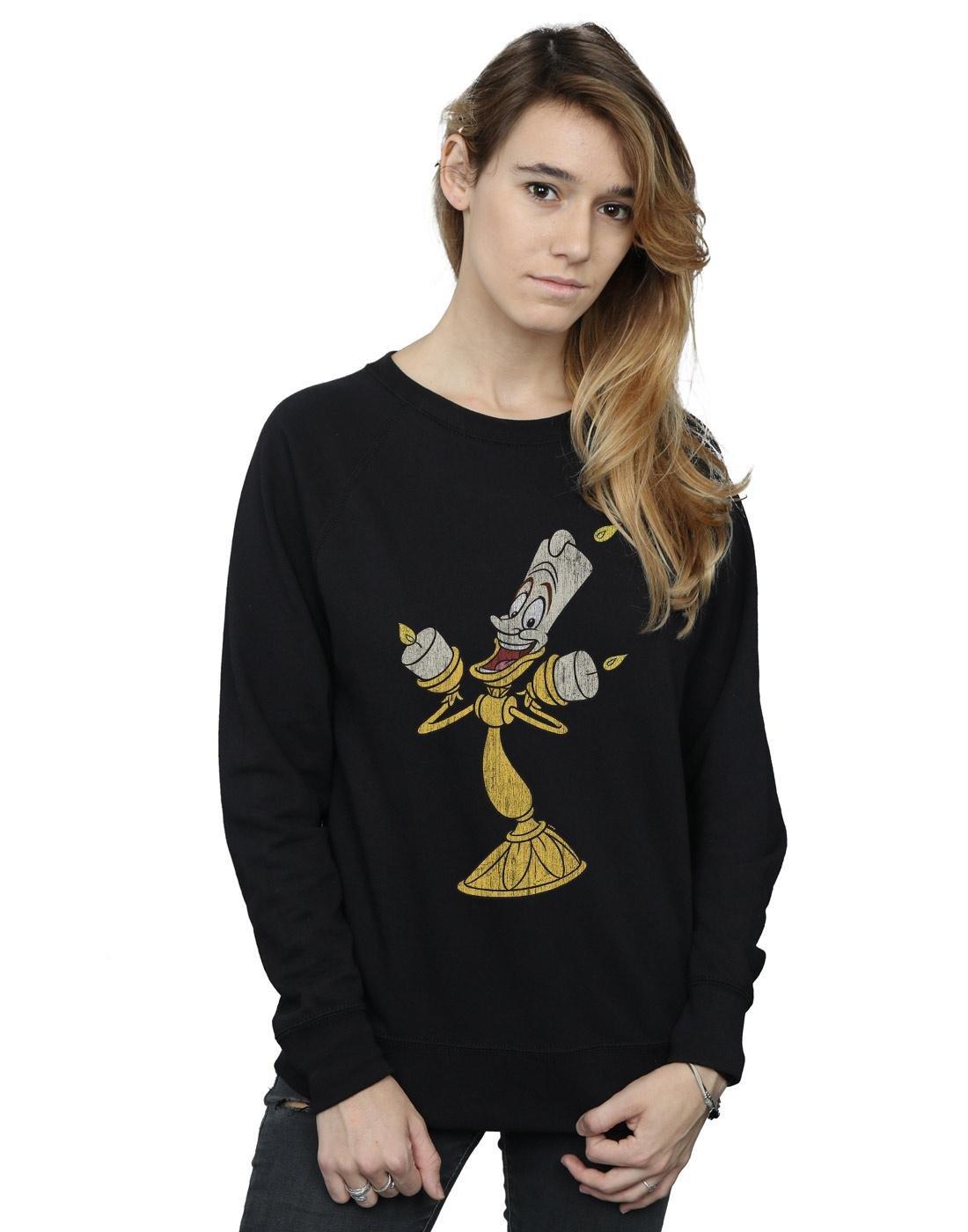Disney  Beauty And The Beast Lumiere Distressed Sweatshirt 