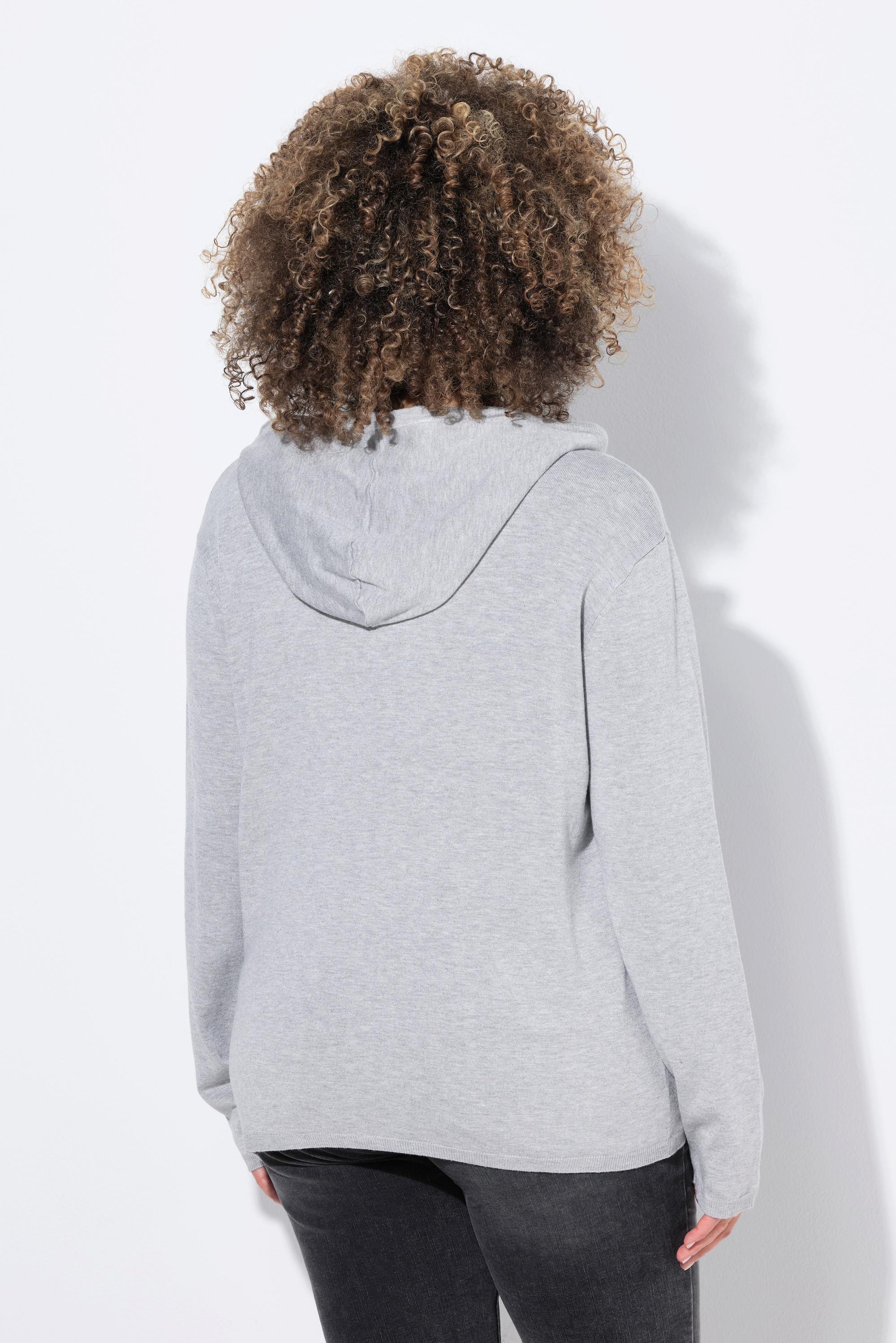 Ulla Popken Cardigan à capuche NYC avec poche kangourou  