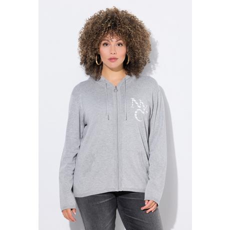 Ulla Popken Cardigan à capuche NYC avec poche kangourou  