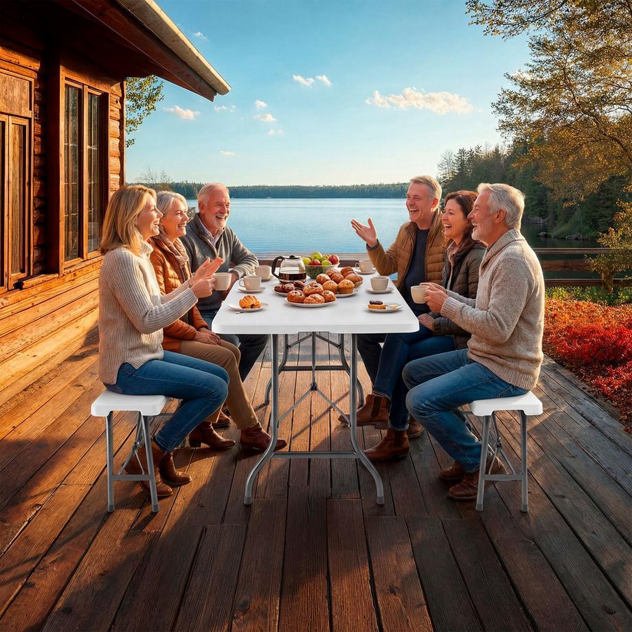 Tectake  Ensemble de tables de camping Panja pliable, résistant aux intempéries 