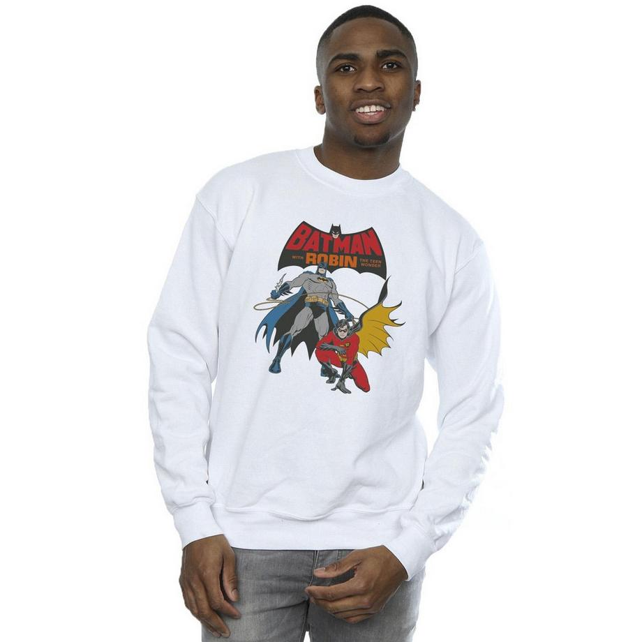 DC COMICS Batman and Robin Sweatshirt Col Rond  