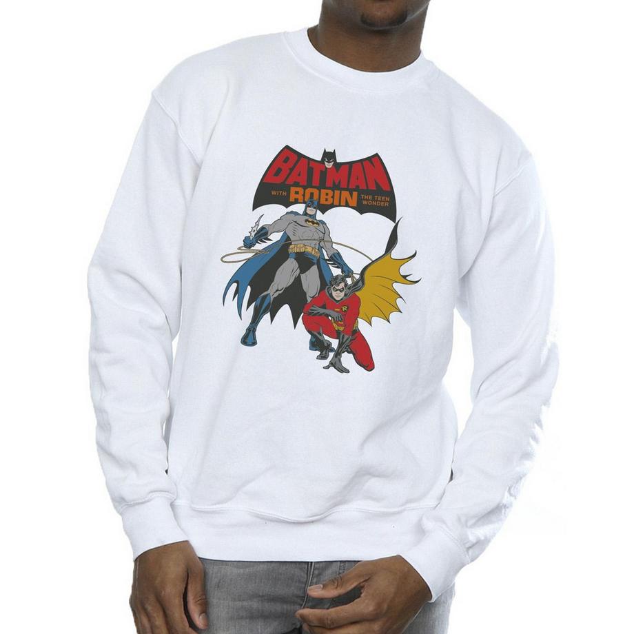 DC COMICS Batman and Robin Sweatshirt Col Rond  