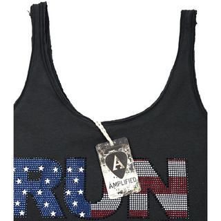 Amplified  RunDMCTanktop mit USAFlaggenDesign und Schmucksteinen 