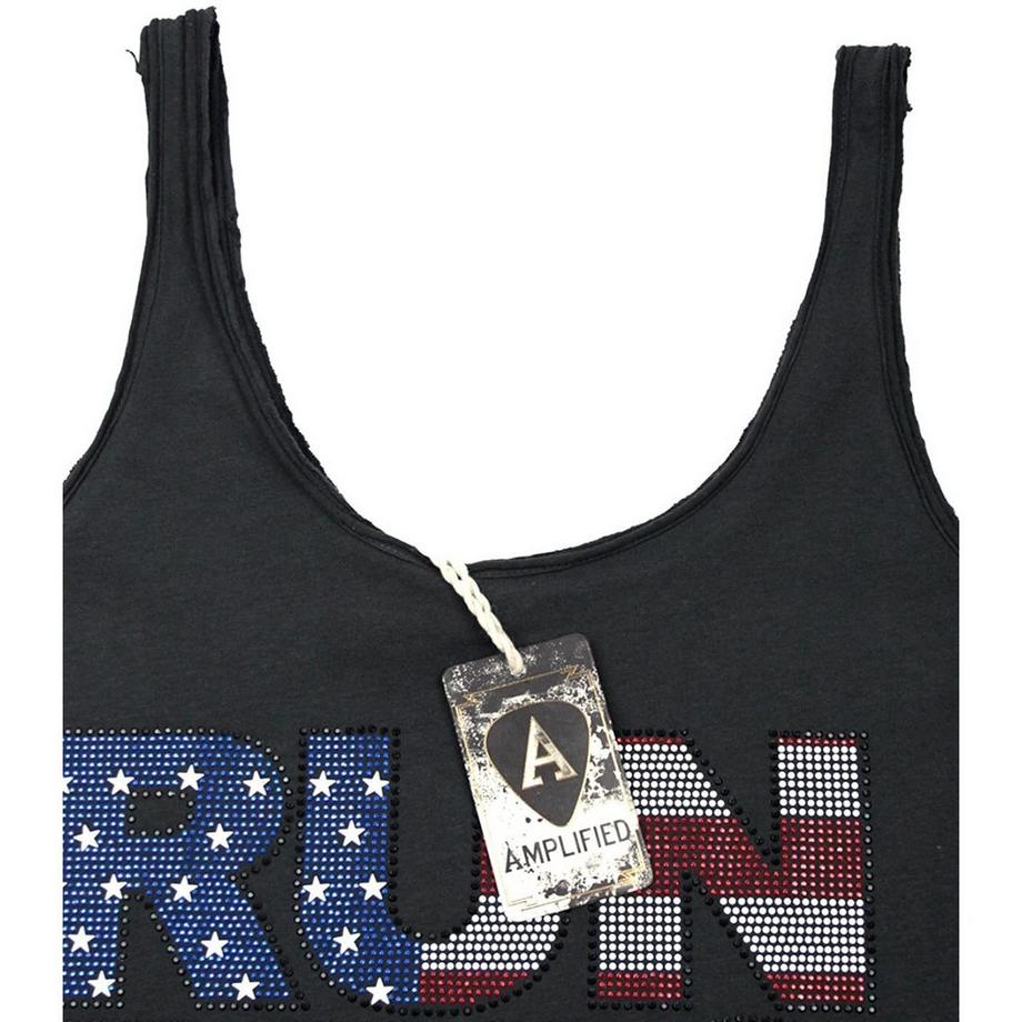 Amplified Run DMC USA Flaggen Design Strass Tanktop  