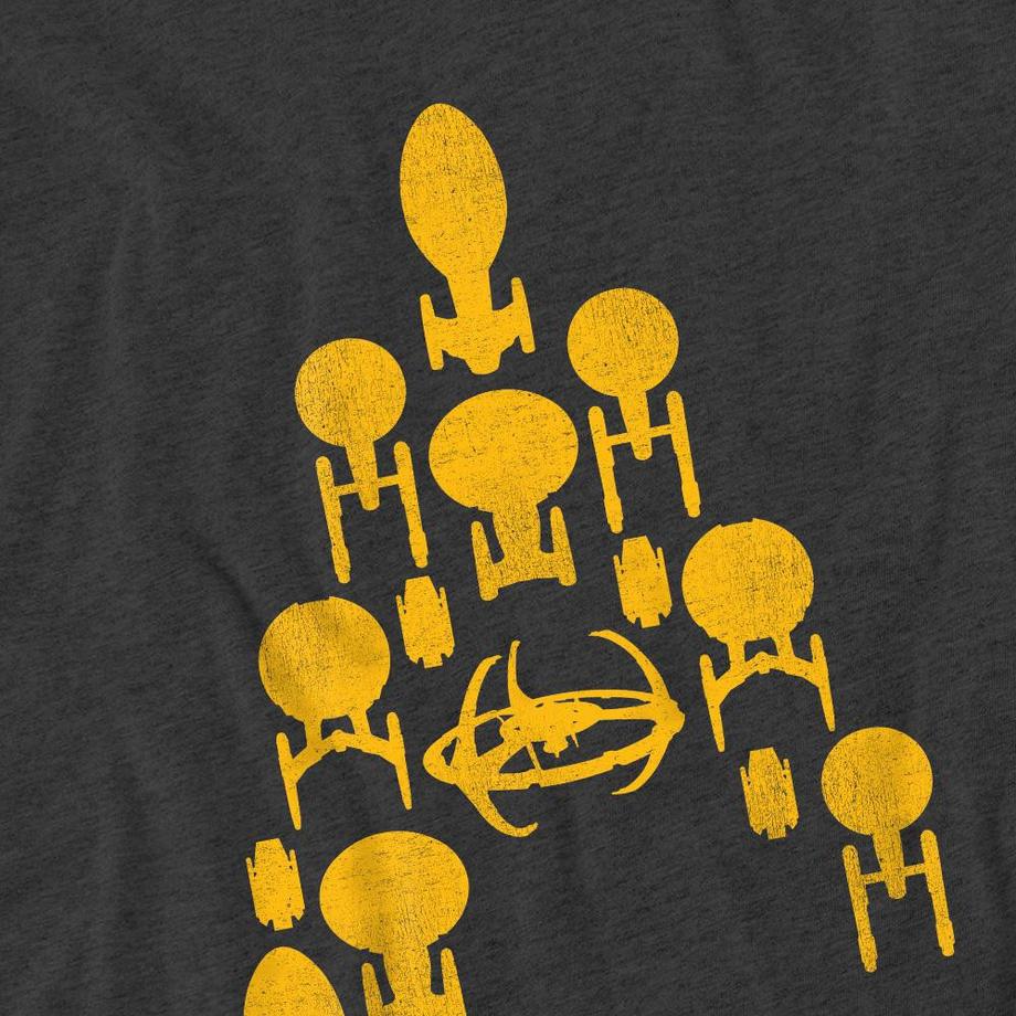 Star Trek Ship Delta Stampa T-Shirt Maniche Corte  